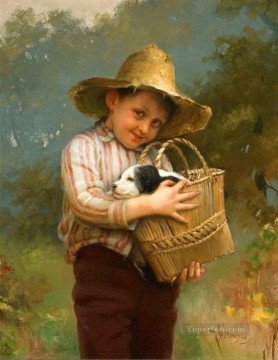 Pets and Children Painting - Happy Days Karl Witkowski pet kids